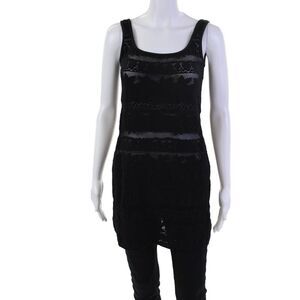 Gideon Oberson Women's Scoop Neck Sleeveless Lace Fitted Mini Dress Black Size M